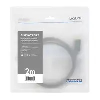 LogiLink CV0131 adaptador de cable de vídeo 2 m DisplayPort DVI Negro