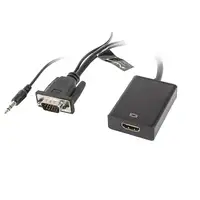 Lanberg AD-0021-BK adaptador de cable de vídeo 0,2 m HDMI tipo A (Estándar) VGA (D
