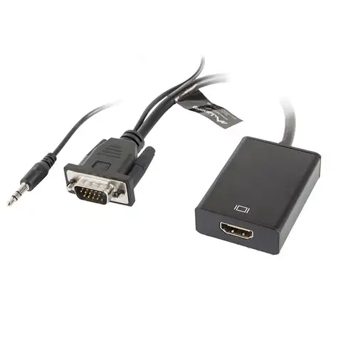 Lanberg AD-0021-BK adaptador de cable de vídeo 0,2 m HDMI tipo A (Estándar) VGA (D