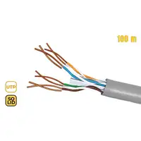Phasak Bobina de Cable de Red 100 m UTP Sólido AWG23 Cat.6 CCA - PHR 6100