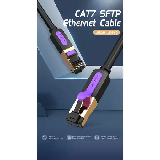 Vention Cable de Red RJ45 SFTP ICDBF Cat7/ 1m/ Negro