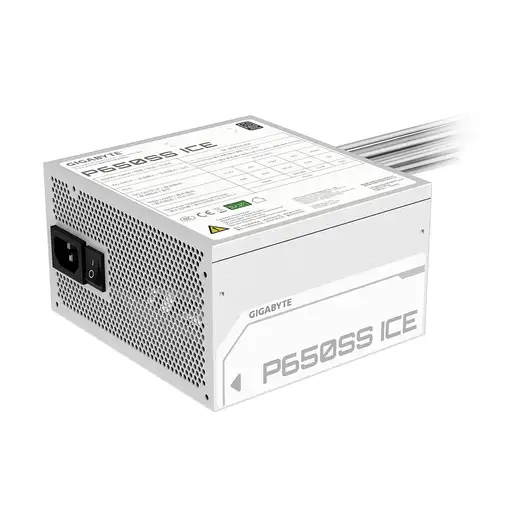 GIGABYTE P650SS ICE Fuente de Alimentación - PCIe 5.0, 80 PLUS Silver, Ventilador