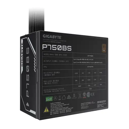 GIGABYTE P750BS Fuente de Alimentación - PCI-E 6+2 Pin x 4, 80 PLUS Bronze, Ventil