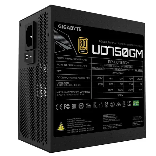 GIGABYTE GP-UD750GM unidad de fuente de alimentación 750 W 20+4 pin ATX ATX Negro