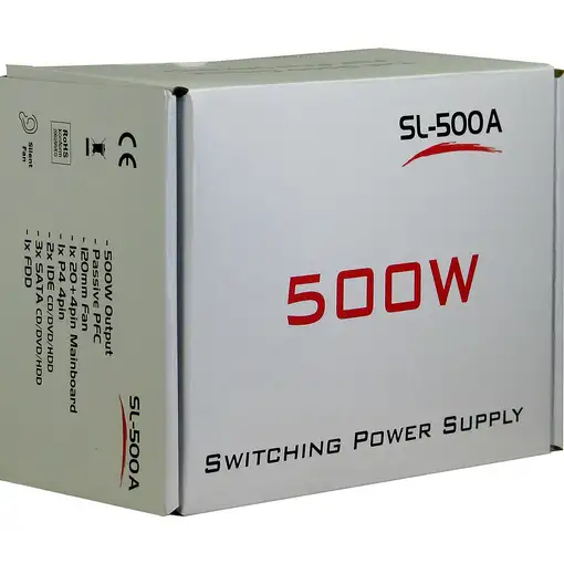 Inter-Tech SL-500A unidad de fuente de alimentación 500 W 20+4 pin ATX ATX Gris