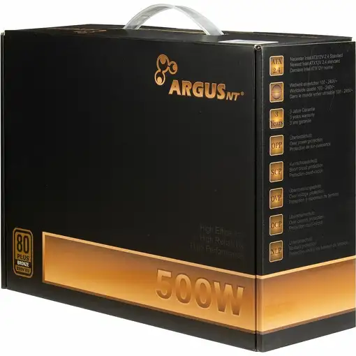 Inter-Tech ArgusNT BPS-500 unidad de fuente de alimentación 500 W 20+4 pin ATX ATX