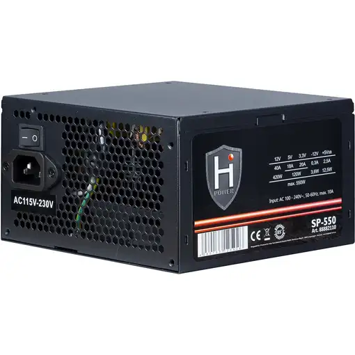 Inter-Tech HIPOWER SP-550 unidad de fuente de alimentación 550 W 20+4 pin ATX ATX