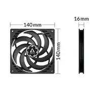 ARCTIC P14 Slim PWM PST Carcasa del ordenador Ventilador 14 cm Negro 1 pieza(s)
