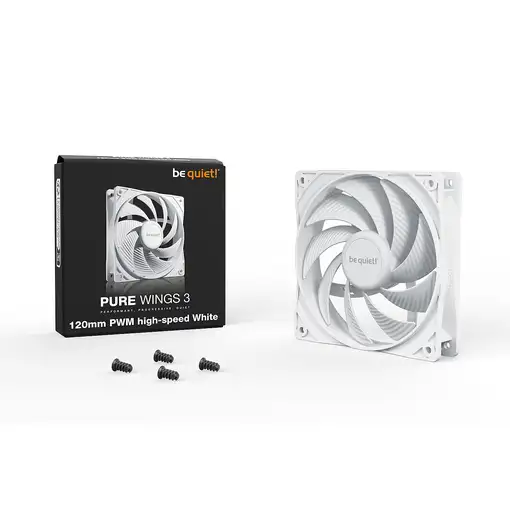 be quiet! Pure Wings 3 120mm PWM high-speed White Carcasa del ordenador Ventilador