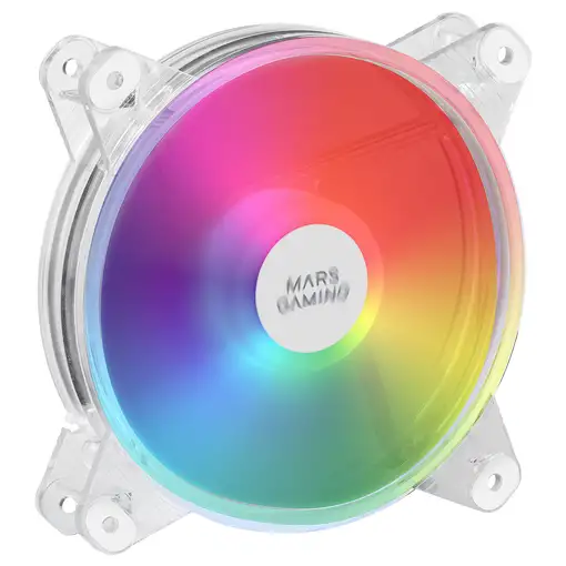 Mars Gaming MFD, Ventilador de PC 120mm RGB, Ultrasilencioso 14dB, Molex, Transpar