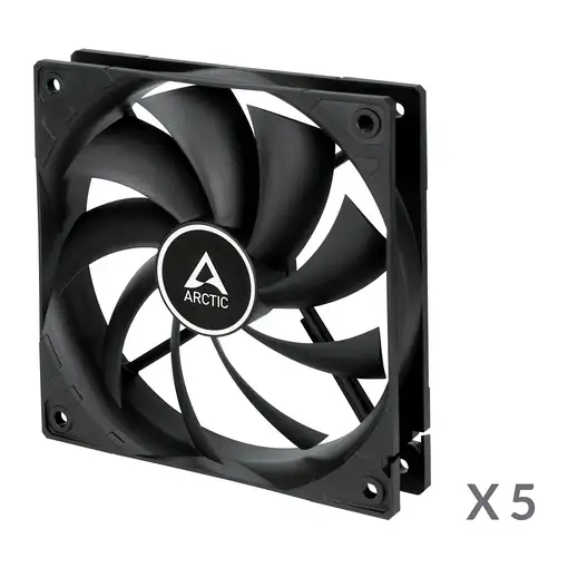 ARCTIC F12 Carcasa del ordenador Ventilador 12 cm Negro 5 pieza(s)