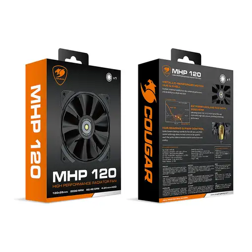 COUGAR Gaming MHP 120 Carcasa del ordenador Ventilador 12 cm Negro 1 pieza(s)