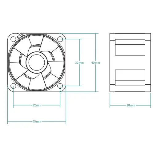 ARCTIC S4028-15K Carcasa del ordenador Ventilador 4 cm Negro 1 pieza(s)