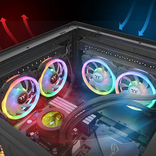 Thermaltake SWAFAN 12 RGB Carcasa del ordenador Ventilador 12 cm Negro 3 pieza(s)
