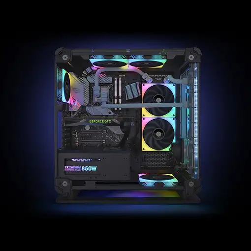Thermaltake TOUGHFAN 12 RGB Carcasa del ordenador Ventilador 12 cm Blanco 3 pieza(