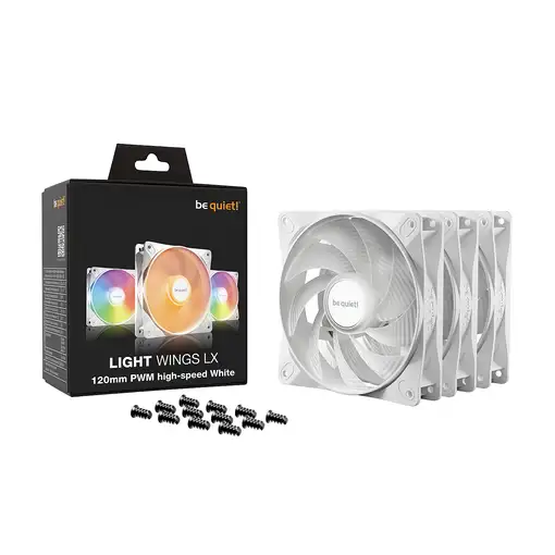 be quiet! LIGHT WINGS LX 120mm PWM High Speed 3-Pack White Carcasa del ordenador V
