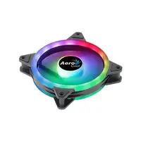 Aerocool DUO12 Ventilador PC 12cm ARGB LED Dual Ring Antivibración 6 Pines Negro