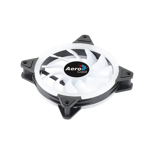 Aerocool DUO12 Ventilador PC 12cm ARGB LED Dual Ring Antivibración 6 Pines Negro