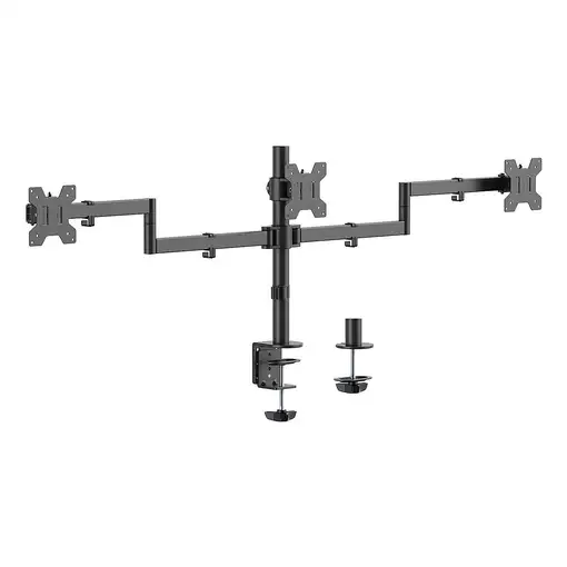 AISENS Soporte de mesa eco giratorio e inclinable para 3 monitores 10kg (3 Pivotes