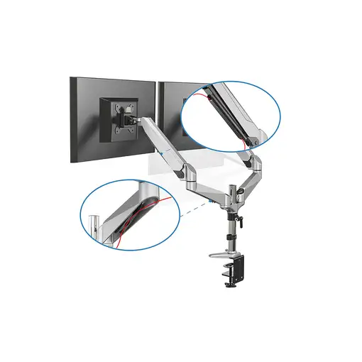 Digitus Soporte universal de mesa para monitor doble con resorte de gas