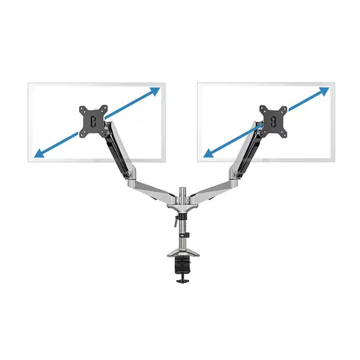 Digitus Soporte universal de mesa para monitor doble con resorte de gas