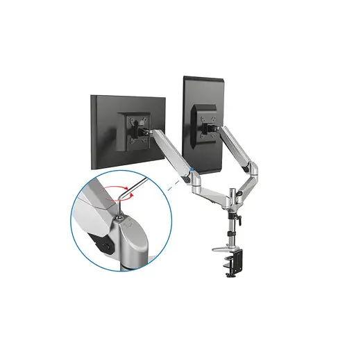 Digitus Soporte universal de mesa para monitor doble con resorte de gas
