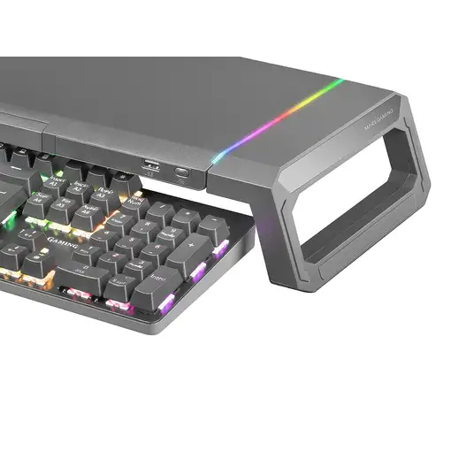 Mars Gaming MGS-ONE Negro, Soporte Monitor RGB Chroma, Tamaño Ajustable, Soporte S
