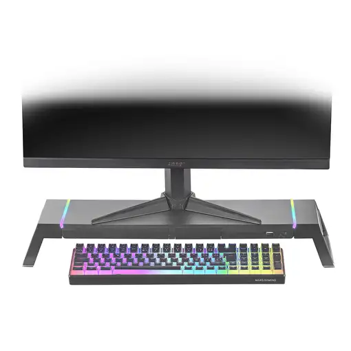 Mars Gaming MGS-ONE Negro, Soporte Monitor RGB Chroma, Tamaño Ajustable, Soporte S
