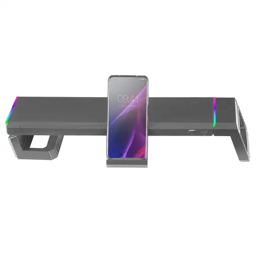 Mars Gaming MGS-ONE Negro, Soporte Monitor RGB Chroma, Tamaño Ajustable, Soporte S