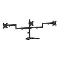 AISENS Soporte de mesa con peana eco giratorio e inclinable para 3 monitores 10kg