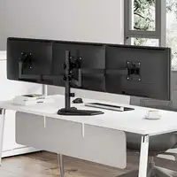 AISENS Soporte de mesa con peana eco giratorio e inclinable para 3 monitores 10kg