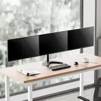 AISENS Soporte de mesa con peana eco giratorio e inclinable para 3 monitores 10kg