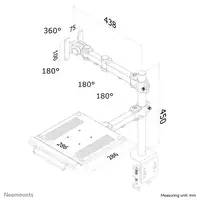 Neomounts FPMA-D960NOTEBOOK Brazo de monitor con soporte para portátil 10-27"