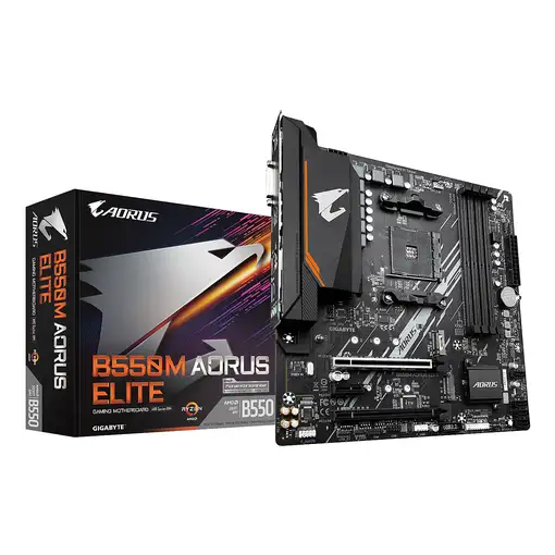 GIGABYTE B550M AORUS ELITE Placa base - Procesadores AMD Ryzen 5000, VRM de 5+3 fa
