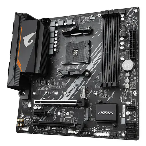 GIGABYTE B550M AORUS ELITE Placa base - Procesadores AMD Ryzen 5000, VRM de 5+3 fa