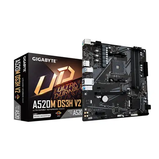 GIGABYTE Placa base A520M DS3H V2 - Soporta CPUs AMD Ryzen serie 5000 AM4, hasta 4
