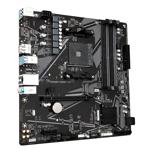 GIGABYTE Placa base A520M DS3H V2 - Soporta CPUs AMD Ryzen serie 5000 AM4, hasta 4