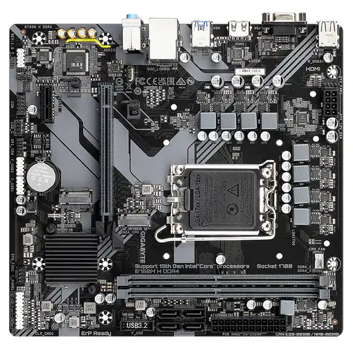 GIGABYTE B760M H DDR4 Placa base - Soporta CPUs Intel Core de 14ª generación, VRM