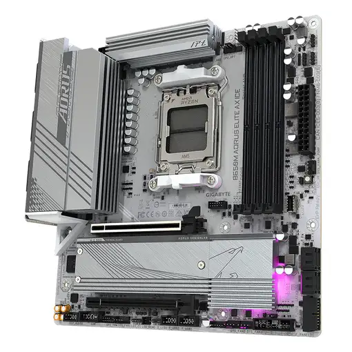 GIGABYTE B650M AORUS ELITE AX ICE Placa base - AMD Ryzen serie 9000, VRM de 12+2+2