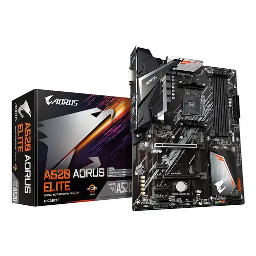 GIGABYTE Placa base A520 AORUS ELITE - Compatible con procesadores AMD Ryzen serie
