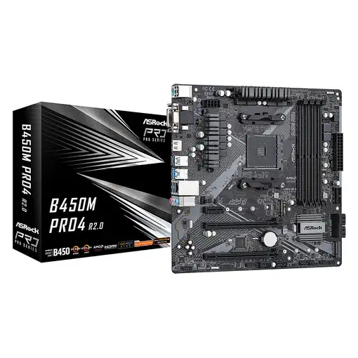 Asrock B450M Pro4 R2.0 AMD B450 Zócalo AM4 micro ATX