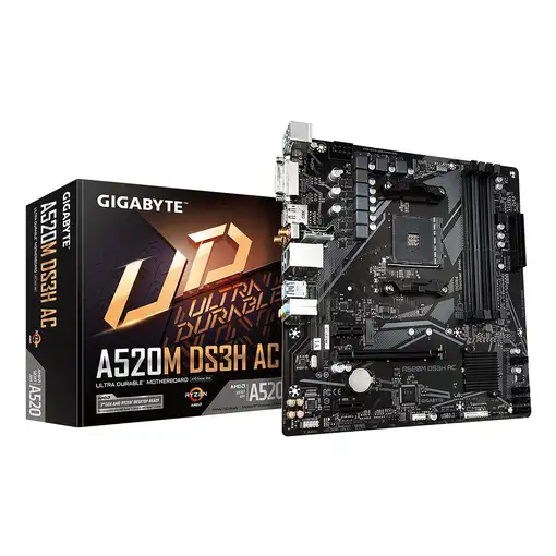 GIGABYTE A520M DS3H AC Placa Base - Procesadores AMD Ryzen Serie 5000, VRM de 5+3