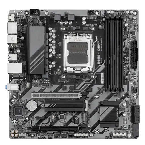 GIGABYTE B850M D3HP Placa Base - Procesadores AMD Ryzen Serie 9000, 5+2+2 fases VR