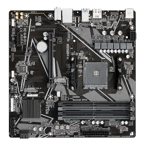 GIGABYTE B550M K Placa base - Procesadores AMD Ryzen 5000, hasta 4733 MHz DDR4, 1x