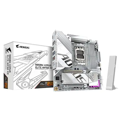 GIGABYTE B850M AORUS ELITE WIFI6E ICE Placa Base - Procesadores AMD Ryzen Serie 90