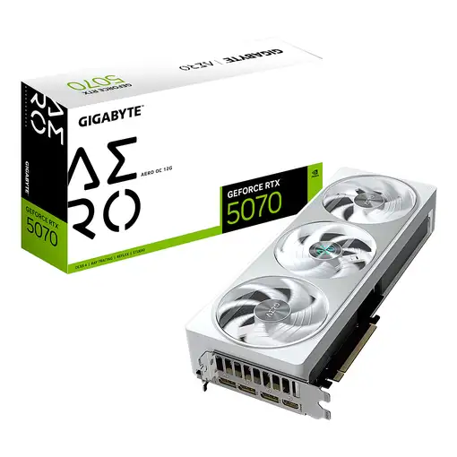GIGABYTE GeForce RTX 5070 AERO OC 12G Tarjeta Gráfica - 12GB GDDR7, 192 bits, PCI-