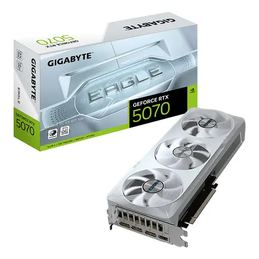 GIGABYTE GeForce RTX 5070 EAGLE OC ICE SFF 12G Tarjeta Gráfica - 12GB GDDR7, 192 b