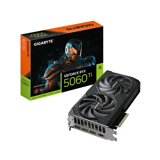GIGABYTE GeForce RTX 5060 Ti WINDFORCE OC 16G Tarjeta Gráfica – 16 GB GDDR7, 128 b