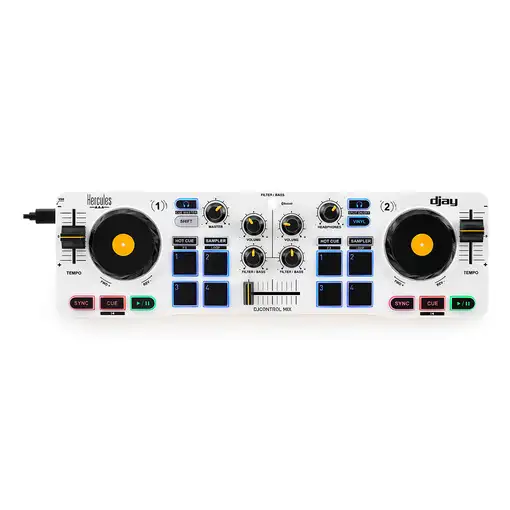 Hercules 4780921 controlador dj 2 canales Negro, Blanco, Amarillo
