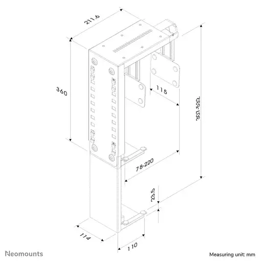 Neomounts CPU-D100SILVER Soporte para CPU - máx 30 kg - universal
